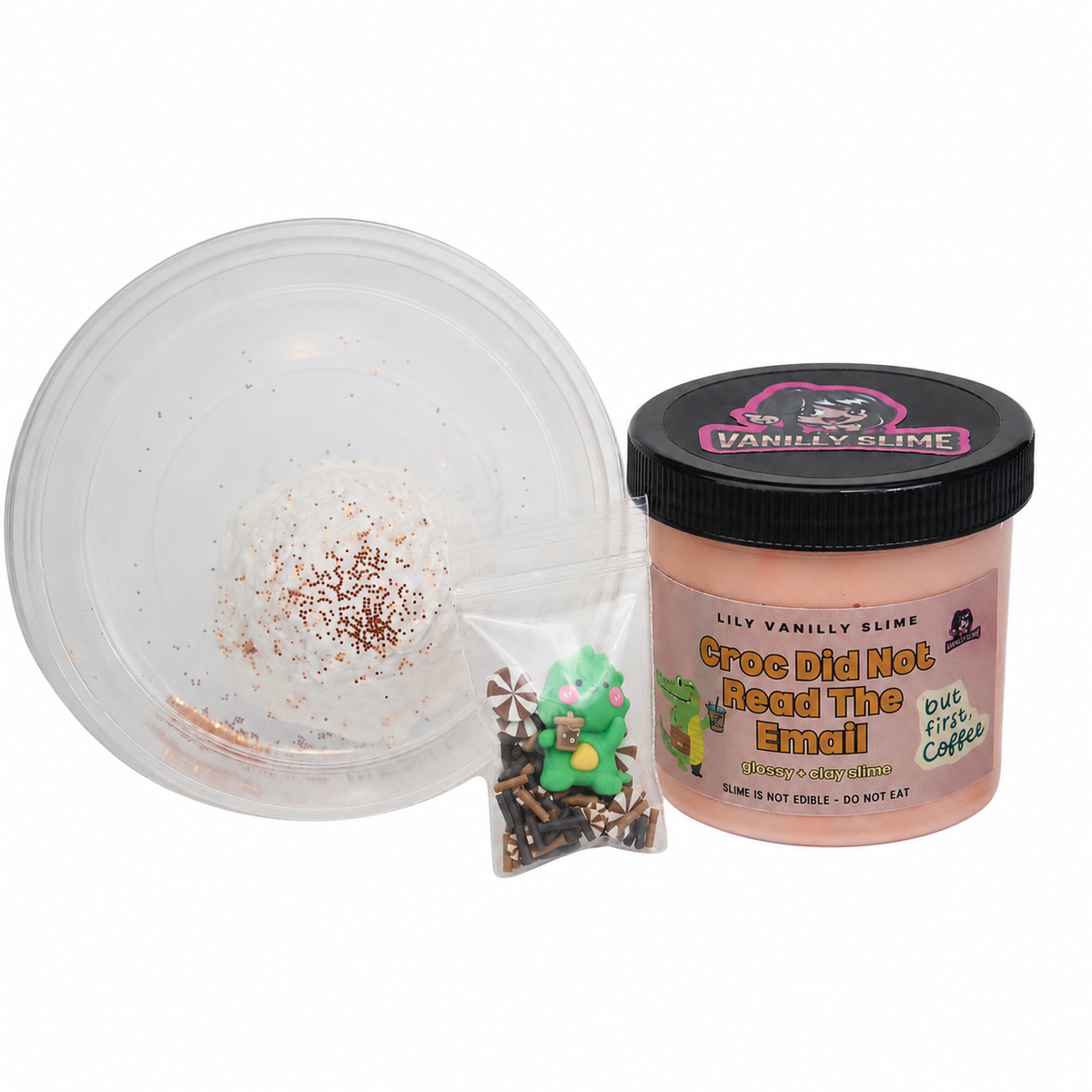 Croc Did Not Read the Email – Coffee Scented Glossy + Clay Slime