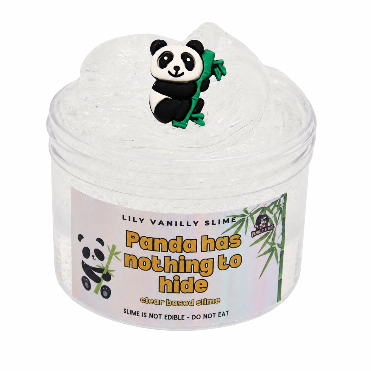 Panda Has Nothing to Hide Crystal Clear Slime | Lily Vanilly Slime