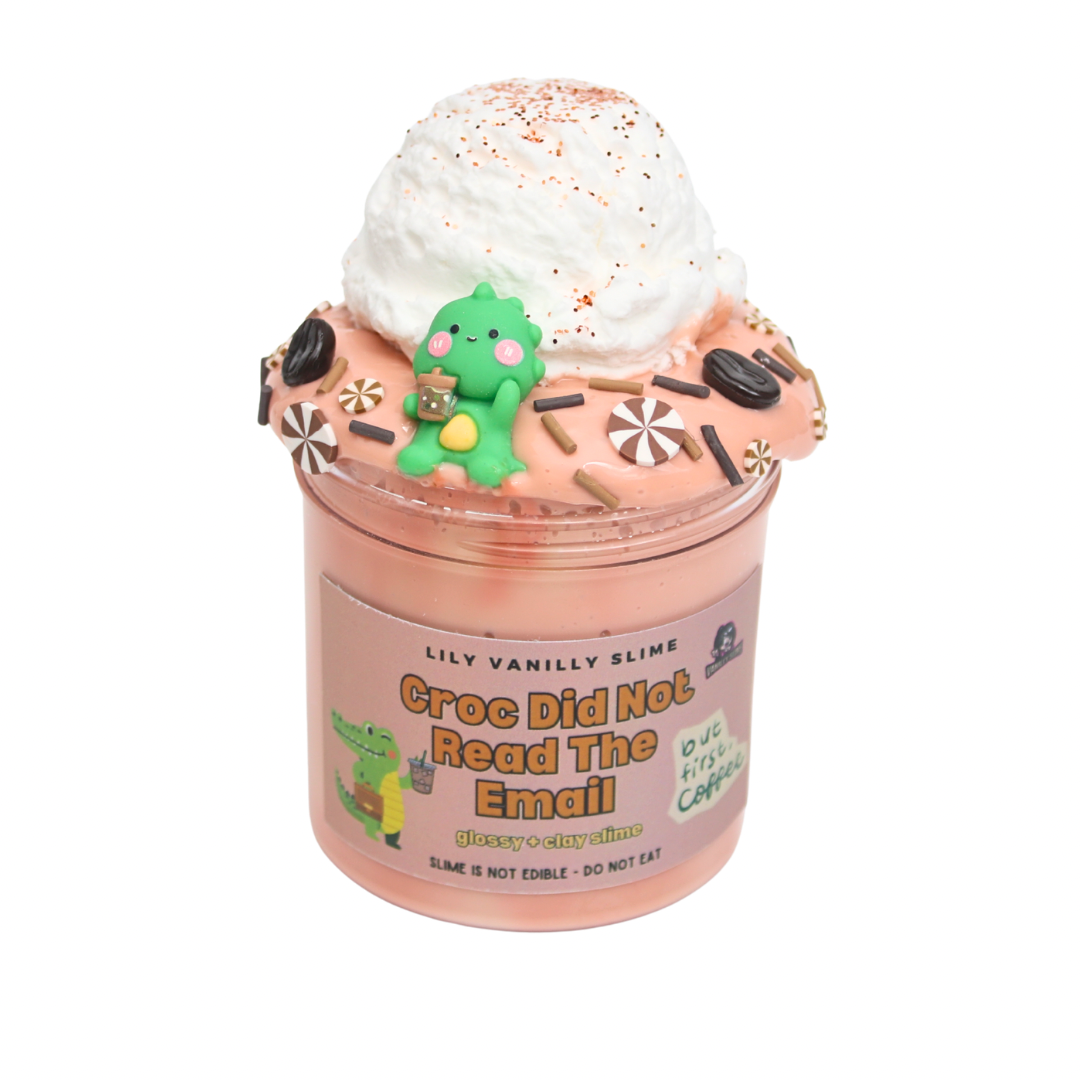 Croc Did Not Read the Email – Coffee Scented Glossy + Clay Slime | Lily Vanilly Slime