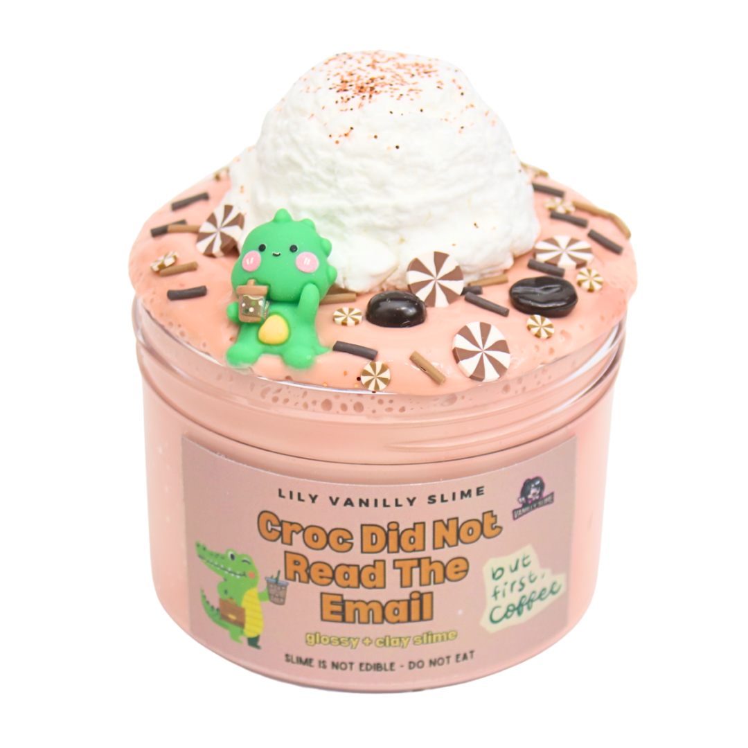 Croc Did Not Read the Email – Coffee Scented Glossy + Clay Slime | Lily Vanilly Slime