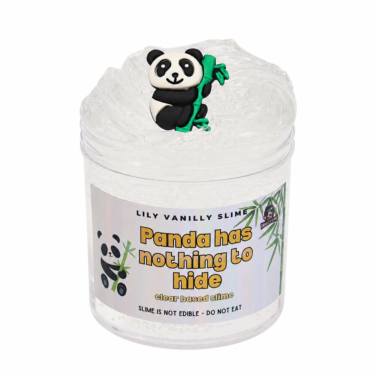 Panda Has Nothing to Hide Crystal Clear Slime | Lily Vanilly Slime