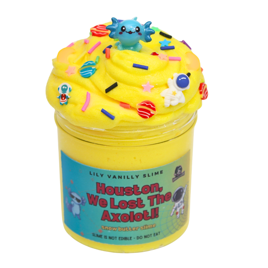 Houston, We Lost the Axolotl Banana Snow Butter Slime | Lily Vanilly Slime