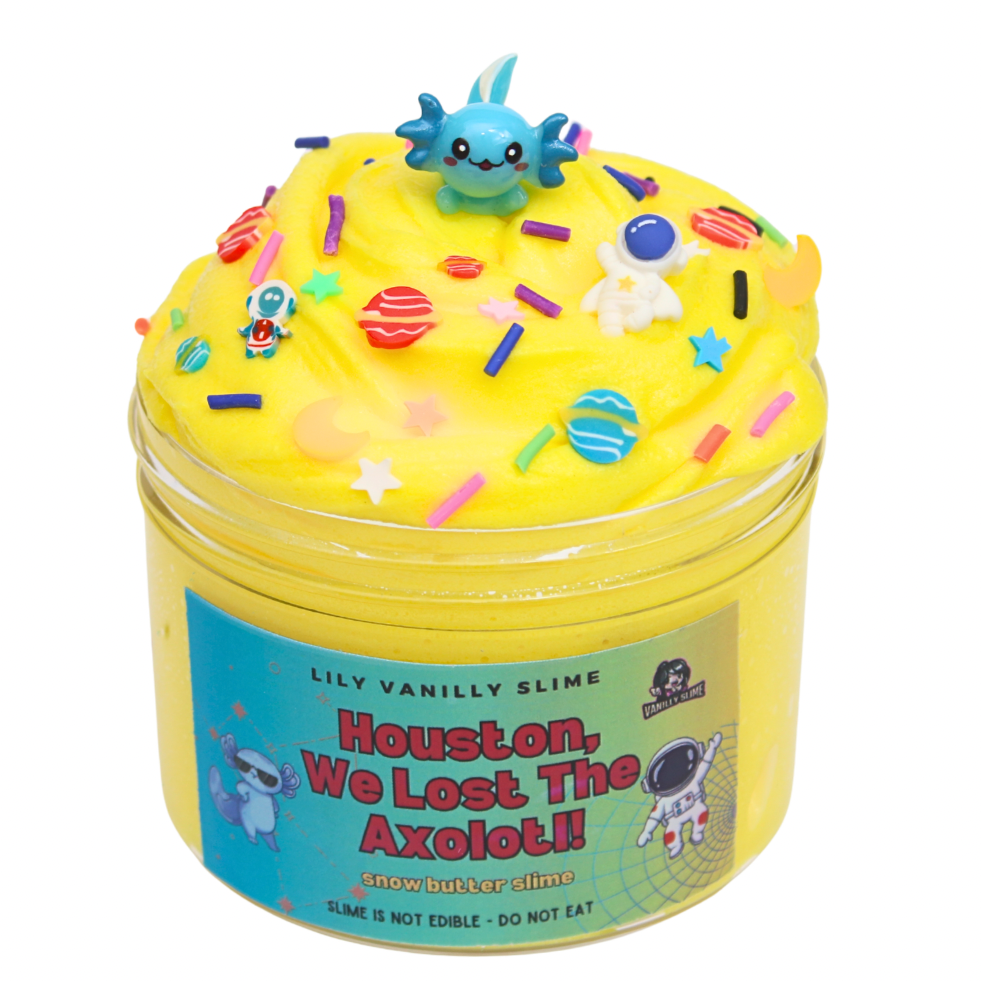 Houston, We Lost the Axolotl Banana Snow Butter Slime | Lily Vanilly Slime