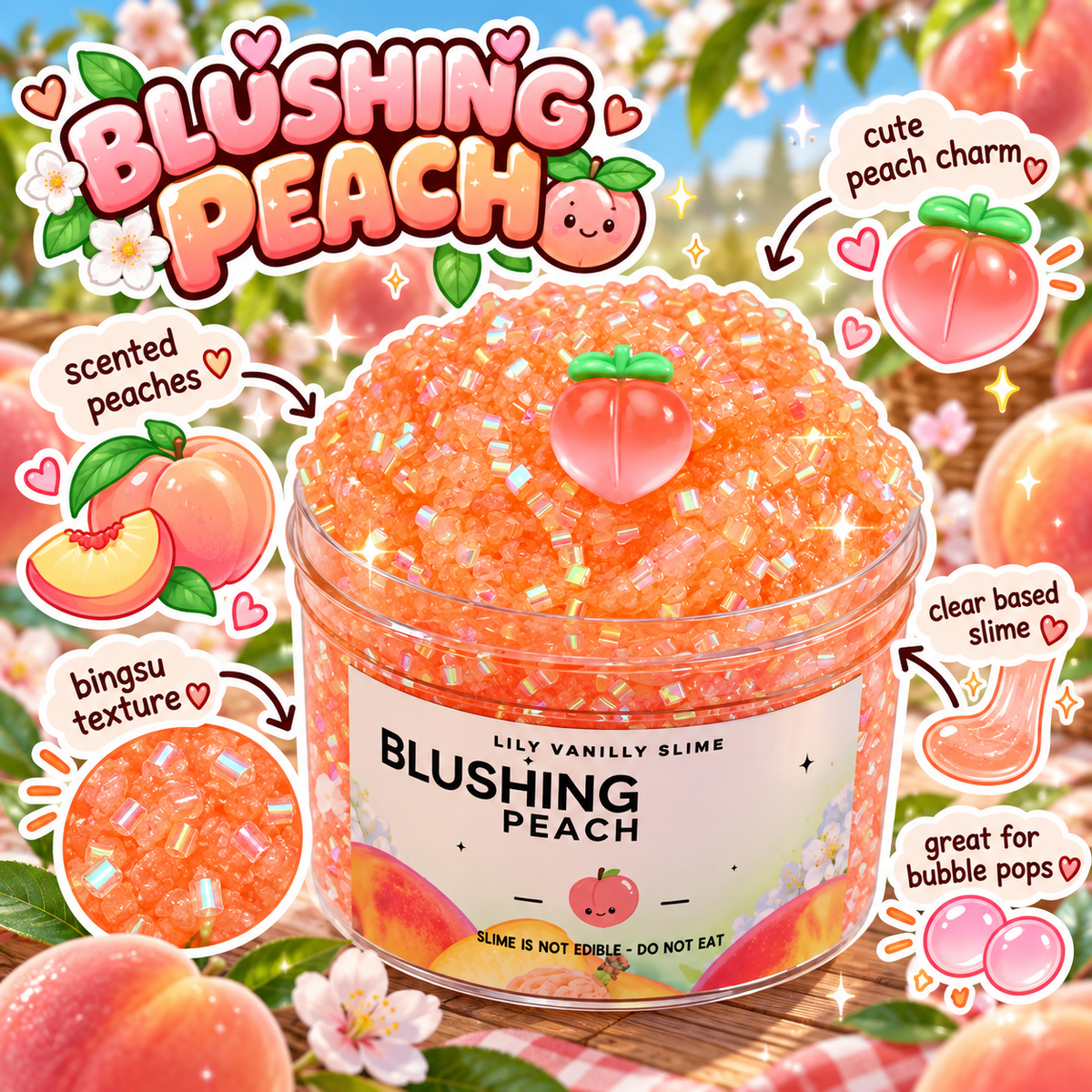 Blushing Peach Lily Vanilly Slime