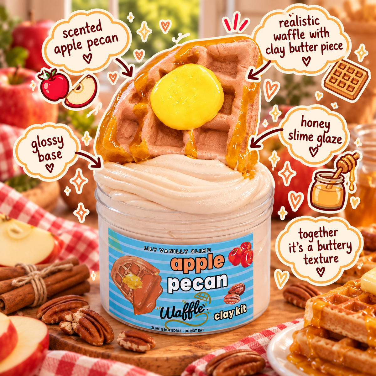 Apple Pecan Waffle Slime Clay Kit